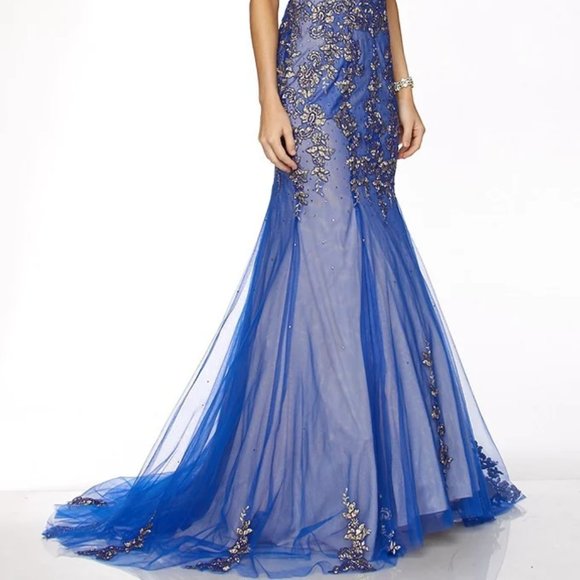 Scoop Neck Sheath Shape LAce Prom Dress JT656 - Picture 2 of 4